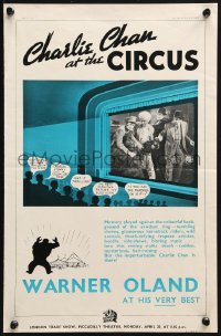2w012 CHARLIE CHAN AT THE CIRCUS English trade ad 1936 Asian detective Warner Oland, Luke, blue!