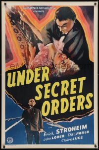 2w967 UNDER SECRET ORDERS 1sh 1943 Erich von Stroheim, gripping expose of a most sinister spy ring!