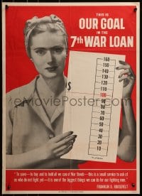 2w130 THIS IS OUR GOAL IN THE 7TH WAR LOAN 20x28 WWII war poster 1945 it's a small service to ask!