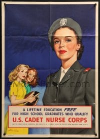 2w135 U.S. CADET NURSE CORPS 19x26 WWII war poster 1945 cadet being looked at by Alex Ross!