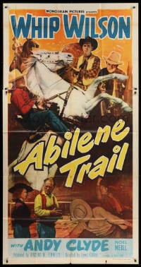 2x376 ABILENE TRAIL 3sh 1951 cowboy Whip Wilson on horseback, pretty Noel Neill, Andy Clyde