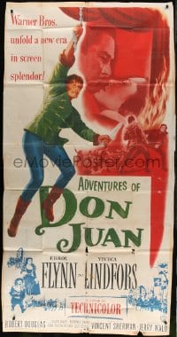 2x378 ADVENTURES OF DON JUAN 3sh 1949 Errol Flynn made history when he made love to Lindfors!