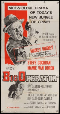 2x399 BIG OPERATOR 3sh 1959 art of angry Mickey Rooney, sexy Mamie Van Doren!