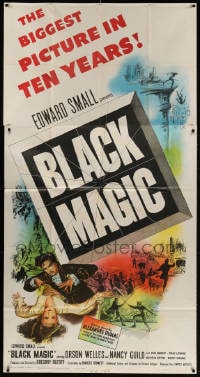 2x401 BLACK MAGIC 3sh 1949 art of hypnotist Orson Welles as Cagliostro mezmerizing Nancy Guild!