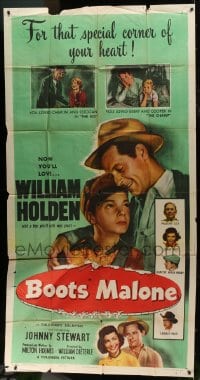 2x405 BOOTS MALONE 3sh 1951 close up of William Holden with young horse jockey Johnny Stewart!