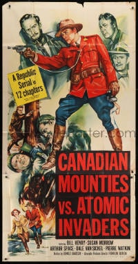 2x415 CANADIAN MOUNTIES VS ATOMIC INVADERS 3sh 1953 Republic Canadian Mountie sci-fi serial!