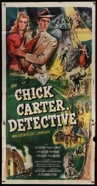 2x421 CHICK CARTER DETECTIVE 3sh 1946 Lyle Talbot, serial, Master Sleuth of Shadow Magazine, rare!