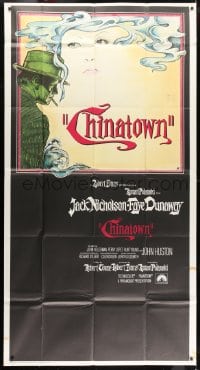 2x423 CHINATOWN int'l 3sh 1974 art of Jack Nicholson & Faye Dunaway by Jim Pearsall, Roman Polanski