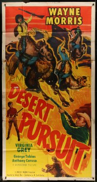 2x438 DESERT PURSUIT 3sh 1952 Wayne Morris & cowboys riding imported camels instead of horses!
