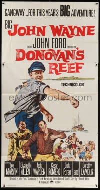 2x444 DONOVAN'S REEF 3sh 1963 John Ford, great art of punching sailor John Wayne & Lee Marvin!