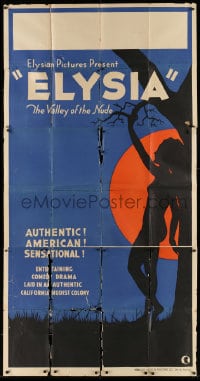 2x447 ELYSIA 3sh 1934 The Valley of the Nude, nude American sunset silhouette art, ultra rare!