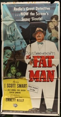2x452 FAT MAN 3sh 1951 J. Scott Smart, young Rock Hudson, Julie London, William Castle mystery!