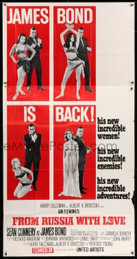 2x460 FROM RUSSIA WITH LOVE style B 3sh 1964 Sean Connery is back as Ian Fleming's James Bond 007!