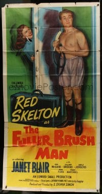 2x462 FULLER BRUSH MAN 3sh 1948 great image of wacky salesman Red Skelton & Janet Blair!