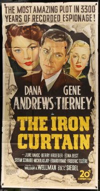 2x496 IRON CURTAIN 3sh 1948 close portraits of Dana Andrews, sexy Gene Tierney & June Havoc!