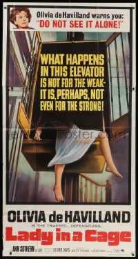 2x512 LADY IN A CAGE 3sh 1964 Olivia de Havilland, It is not for the weak, not even for the strong!