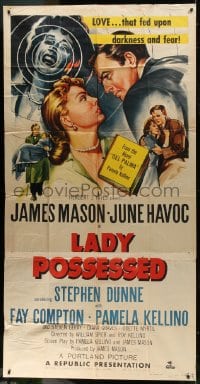 2x513 LADY POSSESSED 3sh 1951 James Mason, June Havoc had a love that fed upon darkness & fear!