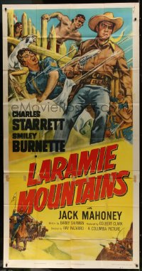 2x515 LARAMIE MOUNTAINS 3sh 1952 Cravath art of Charles Starrett & Smiley vs Native Americans!