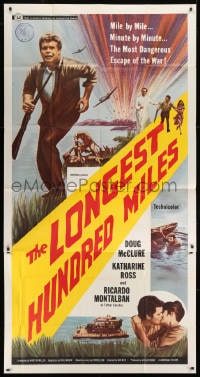 2x524 LONGEST HUNDRED MILES 3sh 1967 Doug McClure, Katharine Ross, the most dangerous escape!