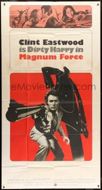 2x532 MAGNUM FORCE int'l 3sh 1973 great image of Clint Eastwood is Dirty Harry pointing his huge gun!