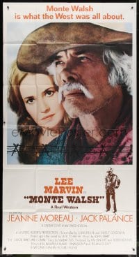 2x543 MONTE WALSH int'l 3sh 1970 best portrait of cowboy Lee Marvin & pretty Jeanne Moreau!