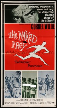 2x552 NAKED PREY 3sh 1965 Cornel Wilde stripped and weaponless in Africa running from killers!