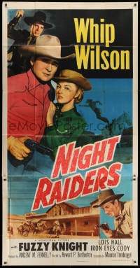 2x556 NIGHT RAIDERS 3sh 1952 great full-length of Whip Wilson & pretty Lois Hall!