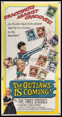 2x563 OUTLAWS IS COMING 3sh 1965 The Three Stooges with Curly-Joe are wacky cowboys, Adam West!