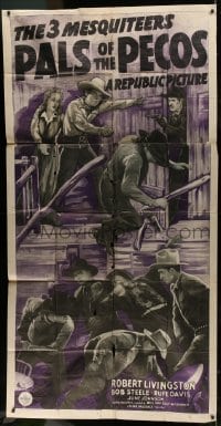2x564 PALS OF THE PECOS 3sh 1941 Three Mesquiteers, Robert Livingston, Bob Steele, Rufe Davis!