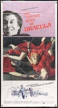 2x588 SATANIC RITES OF DRACULA int'l 3sh 1974 great image of Count Dracula & his Vampire Brides!