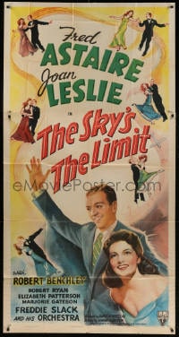 2x598 SKY'S THE LIMIT style A 3sh 1943 Fred Astaire, Joan Leslie, it's a dance-filled holiday, rare!