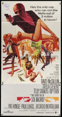 2x603 SOL MADRID 3sh 1968 David McCallum, sexy Stella Stevens, Telly Savalas, Mitchell Hooks art!
