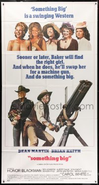 2x604 SOMETHING BIG 3sh 1971 cool image of Dean Martin & Brian Keith with gatling gun + sexy girls!