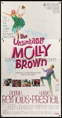 2x642 UNSINKABLE MOLLY BROWN 3sh 1964 Debbie Reynolds, get out of the way or hit in the heart!
