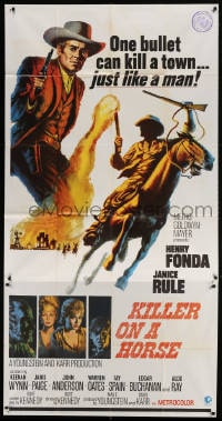 2x651 WELCOME TO HARD TIMES int'l 3sh 1967 cool artwork of cowboy Henry Fonda, Killer on a Horse!