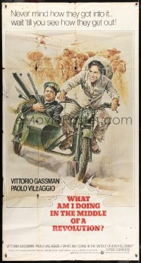 2x654 WHAT AM I DOING IN THE MIDDLE OF A REVOLUTION int'l 3sh 1973 Sergio Corbucci, motorcycle art!