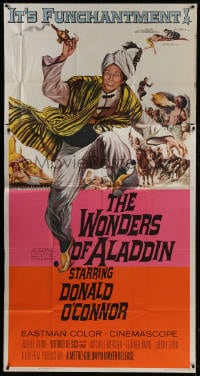 2x663 WONDERS OF ALADDIN 3sh 1961 Mario Bava's Le Meraviglie di Aladino, art of Donald O'Connor!