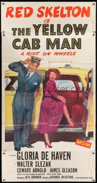 2x665 YELLOW CAB MAN 3sh 1950 art of Red Skelton helping sexy Gloria DeHaven into taxi!