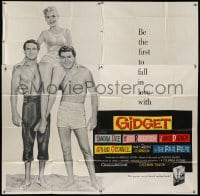 2x043 GIDGET 6sh 1959 cute Sandra Dee sits on James Darren & Cliff Robertson's shoulders!