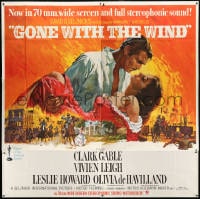 2x046 GONE WITH THE WIND 6sh R1967 romantic art of Clark Gable & Vivien Leigh by Howard Terpning!