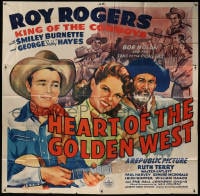 2x049 HEART OF THE GOLDEN WEST 6sh 1942 art of Roy Rogers playing guitar, Ruth Terry & Gabby, rare!