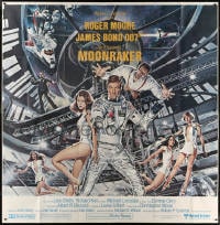 2x065 MOONRAKER 6sh 1979 art of Roger Moore as James Bond & sexy space babes by Daniel Goozee!