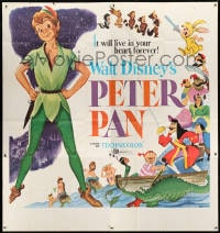 2x073 PETER PAN 6sh R1969 Walt Disney animated cartoon fantasy classic, great art of cast!