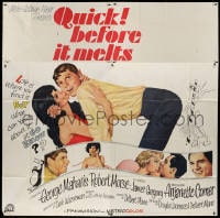 2x076 QUICK, BEFORE IT MELTS 6sh 1965 art of sexy Anjanette Comer kissing Robert Morse!