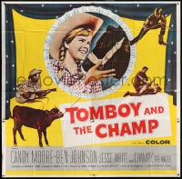2x102 TOMBOY & THE CHAMP 6sh 1961 Candy Moore, Ben Johnson & Champy, the Angus cow, very rare!