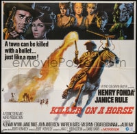 2x113 WELCOME TO HARD TIMES int'l 6sh 1967 art of Henry Fonda & Janice Rule, Killer on a Horse!