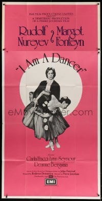 2x008 I AM A DANCER English 3sh 1972 Rudolf Nureyev, Margot Fonteyn, cool image of dancing couple!