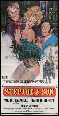 2x014 STEPTOE & SON English 3sh 1972 art of Wilfred Brambell, Harry Corbett & sexy Carolyn Seymour!