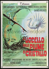 2x695 BIRD WITH THE CRYSTAL PLUMAGE Italian 1p R1970s Argento's L'Uccello Dalle Piume Di Cristallo!