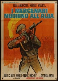 2x709 CAPTAIN SINGRID Italian 1p 1968 cool art of soldier Robert Woods with machine gun, rare!